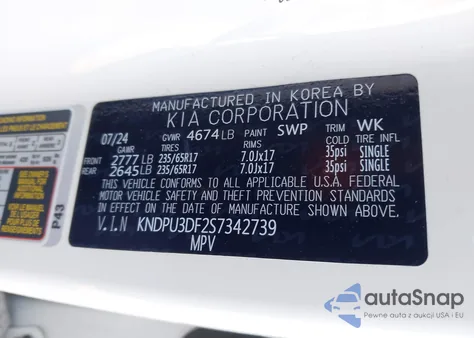 2025 Kia Sportage Lx z USA, uszkodzony, nr VIN KNDPU3DF2S7342739